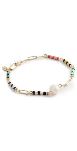 Clare V. Clare V. Le Stripe Pearl Bracelet Multi One