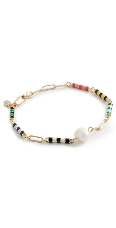 Clare V. Clare V. Le Stripe Pearl Bracelet Multi One