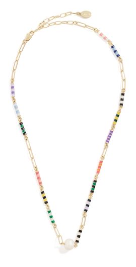 Clare V. Clare V. Le Stripe Pearl Necklace Multi One