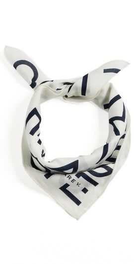 Clare V. Clare V. Le Text Cotton Bandana Cream w/ Navy Le Text One