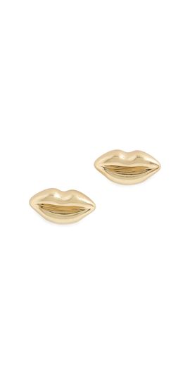Clare V. Clare V. Lips Stud Earrings Vintage Gold One