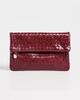 Clare V. Clare V. Medium Woven Diagonal Foldover Clutch Garnet One - 2