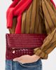 Clare V. Clare V. Medium Woven Diagonal Foldover Clutch Garnet One - 3