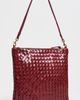 Clare V. Clare V. Medium Woven Diagonal Foldover Clutch Garnet One - 5