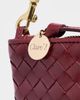 Clare V. Clare V. Medium Woven Diagonal Foldover Clutch Garnet One - 6