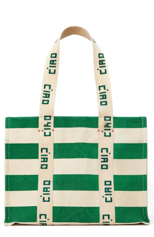 Clare V. Clare V. Noemie Stripe Cotton Canvas Tote