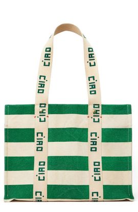 Clare V. Clare V. Noemie Stripe Cotton Canvas Tote