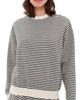 Clare V. Clare V. Oversized Stripe Sweatshirt Black/Cream - 1