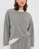 Clare V. Clare V. Oversized Stripe Sweatshirt Black/Cream - 2