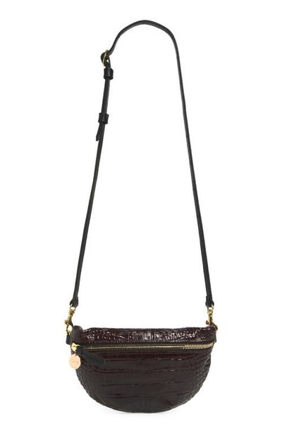 Clare V. Clare V. Petite Fanny Croc Embossed Leather Belt Bag