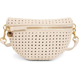 Clare V. Clare V. Petite Fanny Rattan Woven Leather Belt Bag