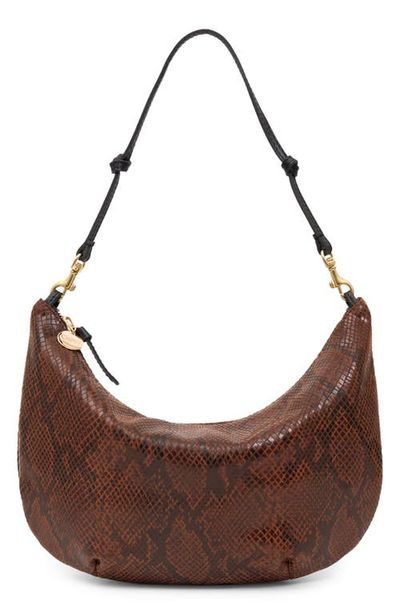Clare V. Clare V. Pierre Snake Embossed Leather Shoulder Bag