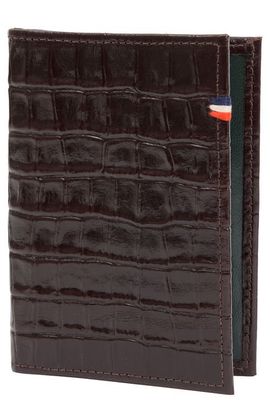 Clare V. Clare V. Roma Croc Embossed Leather Passport Sleeve