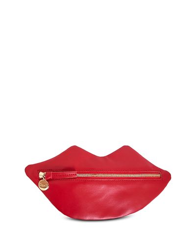 Clare V. Clare V. Small Flat Lips Leather Clutch