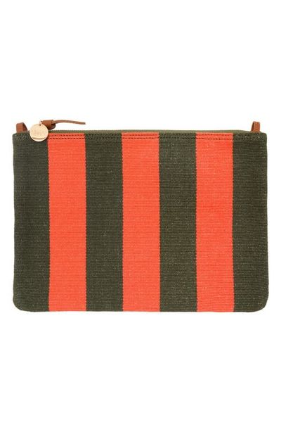 Clare V. Clare V. Striped Canvas Flat Clutch