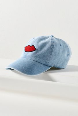 Clare V. Lips Denim Baseball Cap