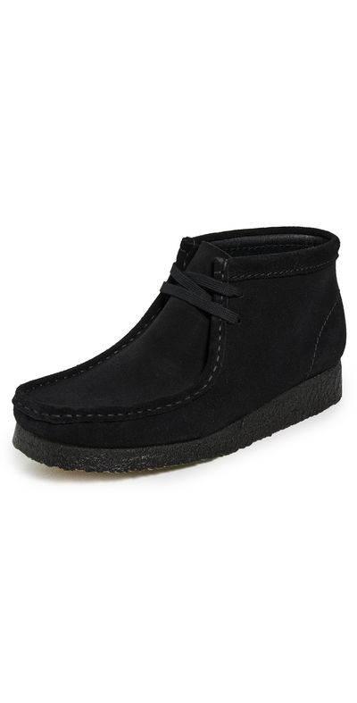 Clarks Clarks Wallabee Boots Black Suede