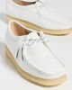 Clarks Clarks Wallabee Flats White Grain Leather - 5