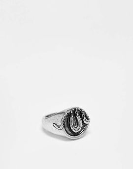 Classics 77 Classics 77 chained snake signet ring in silver