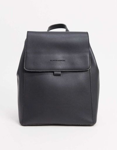 Claudia Canova Claudia Canova Unlined Flapover Backpack in black