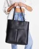 Claudia Canova Claudia Canova unlined two pocket tote bag with removable pouch in black - 2