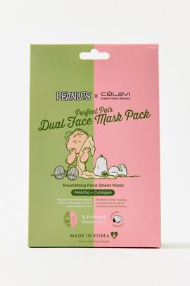 Célavi Célavi X Peanuts Perfect Pair Dual Face Mask 5-Pack in Matcha/Collagen at Urban Outfitters