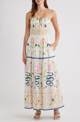 Cleobella Cleobella Adria Smocked Waist Cotton Blend Sundress