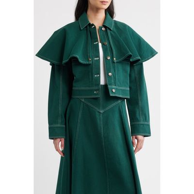 Cleobella Cleobella Clarke Ruffle Cape Cotton Twill Jacket