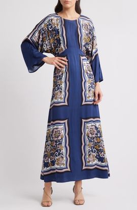 Cleobella Cleobella Fawn Long Sleeve Satin Maxi Dress