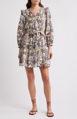 Cleobella Cleobella Gracelyn Paisley Long Sleeve Organic Cotton Minidress