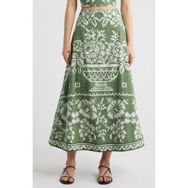 Cleobella Cleobella Jasmine Mixed Print Cotton Poplin Maxi Skirt