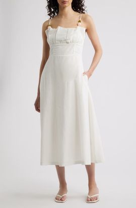 Cleobella Cleobella Monique Sleeveless Cotton & Linen Midi Dress