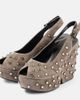 Clergerie Clergerie Davina embellished suede peep-toe pumps - 4