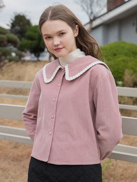clet Corduroy Collar Blouse_Pink