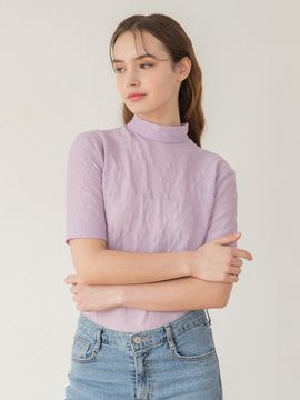 clet Lace Half Sleeve Tee_Purple