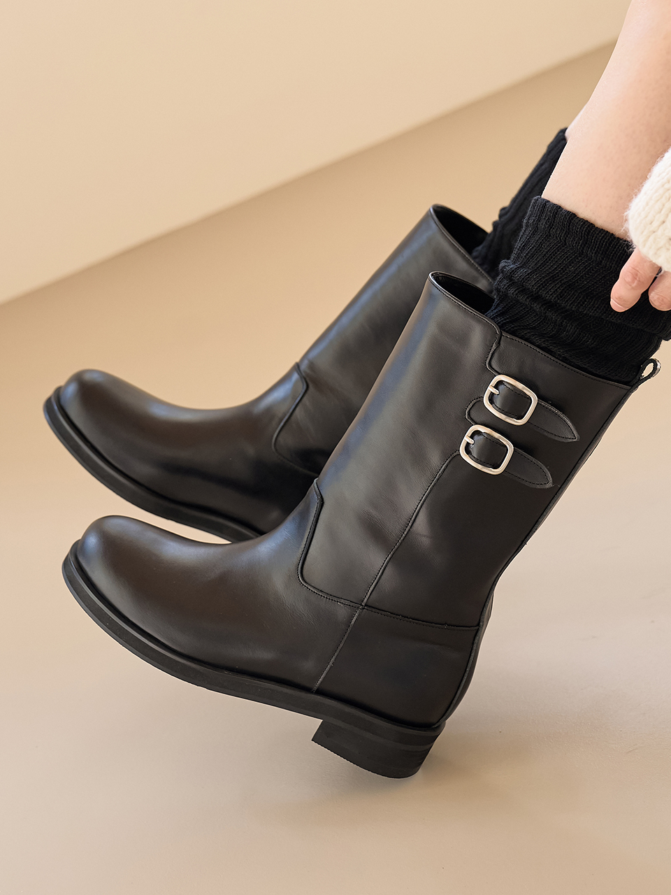 clets Midi Buckle Boots_2 Colors