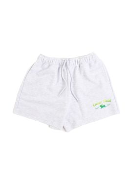 CLEVER FIELD Arch Logo Graphic Frayed Hem Sweat Shorts - Gray