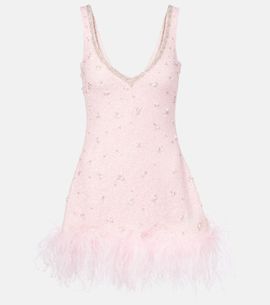 CLIO PEPPIATT - Lucina embellished stretch-mesh mini dress