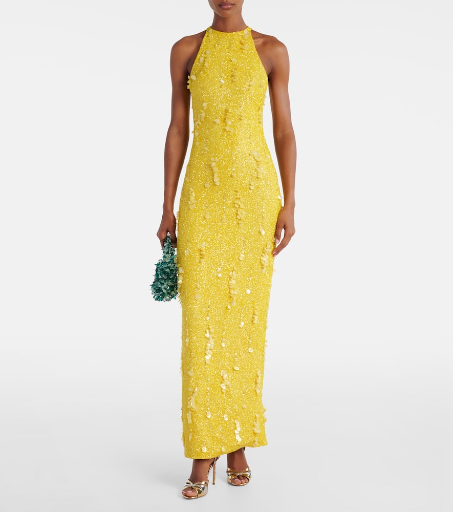 clio peppiatt gold dress Clio Peppiatt Yellow and White Melva Off Shoulder Mini Dress Size XS ( –  Sellier main image 1