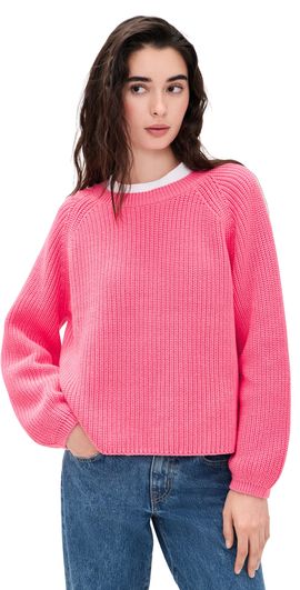 Closed Closed Crew Neck Long Sleeve Sweater Peony Pink