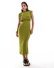 Closet London Closet London high neck midaxi dress in olive-Green - 1