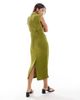 Closet London Closet London high neck midaxi dress in olive-Green - 3
