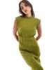 Closet London Closet London high neck midaxi dress in olive-Green - 4
