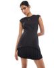 Closet London Closet London pleated hem mini dress in black - 1