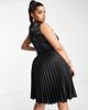 Closet London Plus Closet London Plus high neck pleated mini dress in black - 3
