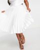 Closet London Plus Closet London Plus pleated midi skirt in cream-White - 3