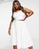 Closet London Plus Closet London Plus pleated midi skirt in cream-White - 4