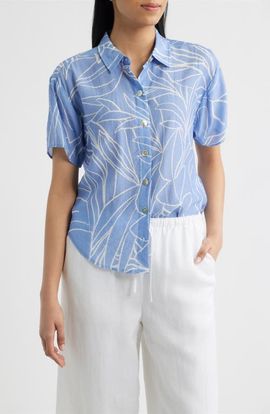 Cloth & Stone Cloth & Stone Abstract Print Button-Up Top