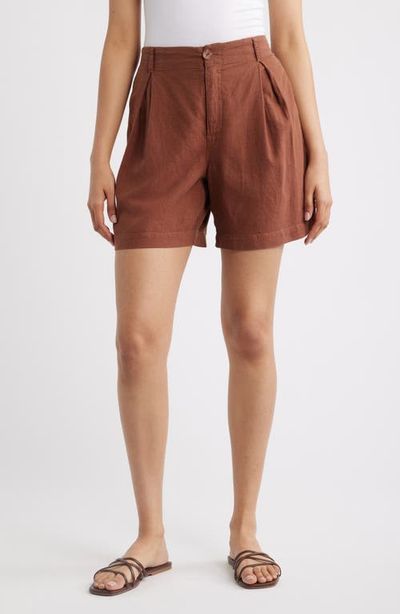 Cloth & Stone Cloth & Stone Linen Blend Pleat Shorts