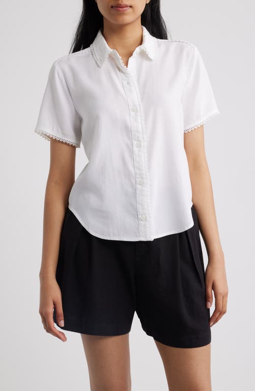 Cloth & Stone Cloth & Stone Picot Trim Short Sleeve Button-Up Shirt